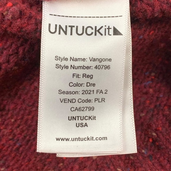UNTUCKit Red Dre Vangone Three Button Mock Neck Sweater - Picture 7 of 9